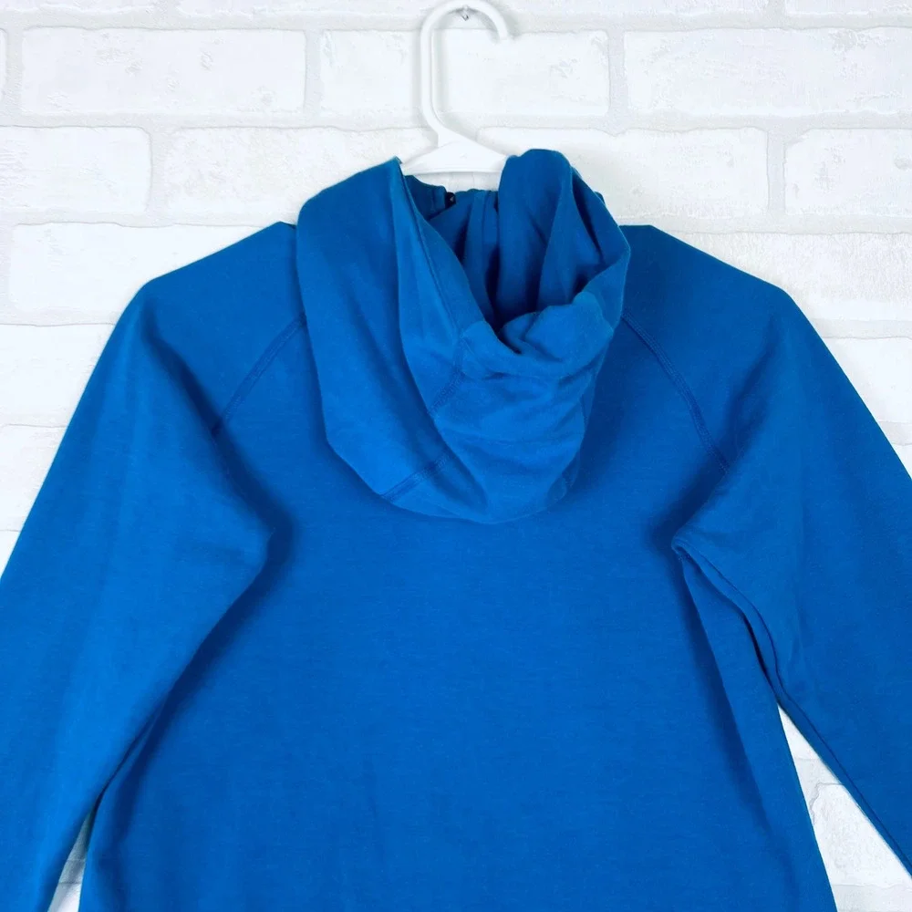 Gap Kids XL 12-13 Full Zip Hoodie Blue Athletic Hooded Sweatshirt Raglan Sleeve